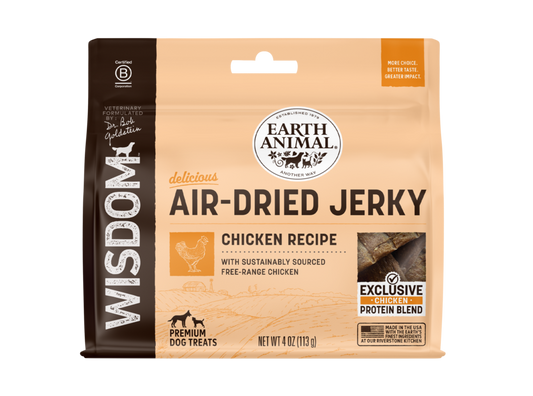 EARTH ANIMAL DOG WISDOM AIR / DRIED JERKY 4OZ